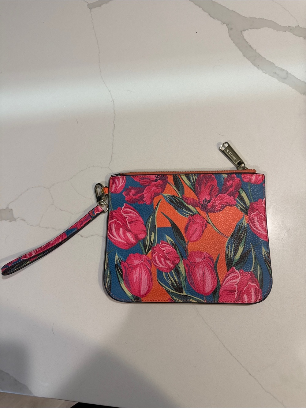 Steve Madden Floral Wristlet Pouch - Pink Tulip Print